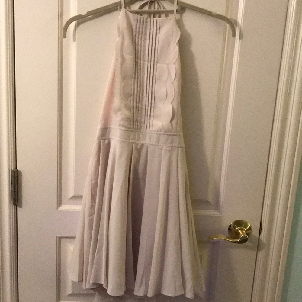 Backless Cream Dress with Bow Detailing